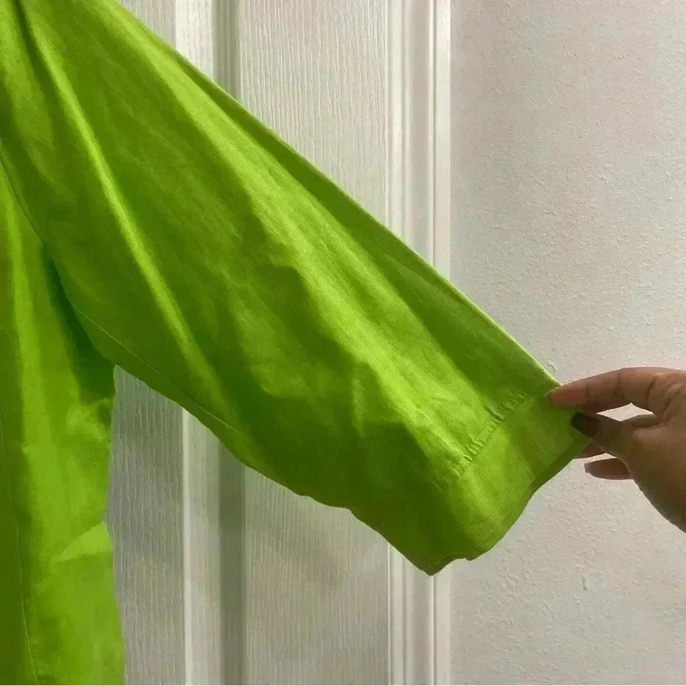Green Ruffled 3/4 Sleeve Jacket by Kim Roger’s - Picture 4 of 9